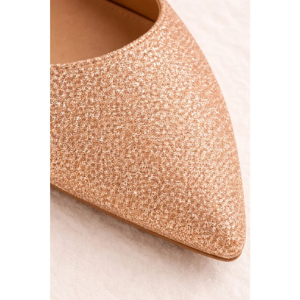 Dream Pairs Rose Gold Glitter Block Heels – Size 8